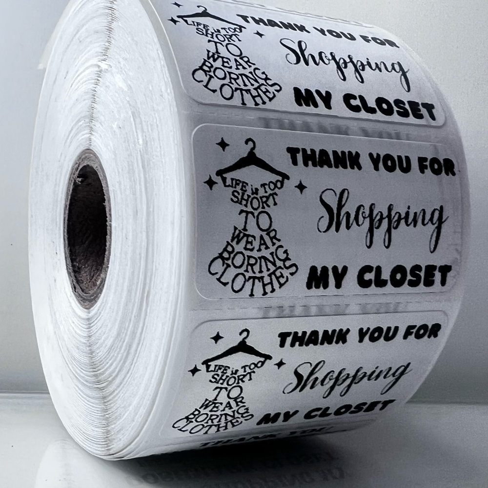100 Thank You for shopping my closet 2in roll  | Packaging Supplies | NWT - Picture 3 of 5